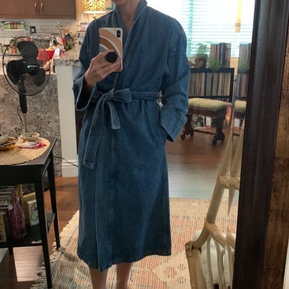 Aritzia Wilfred Free Colpa Belted Longline Denim Jean Trench Jacket - Medium - Picture 6 of 11